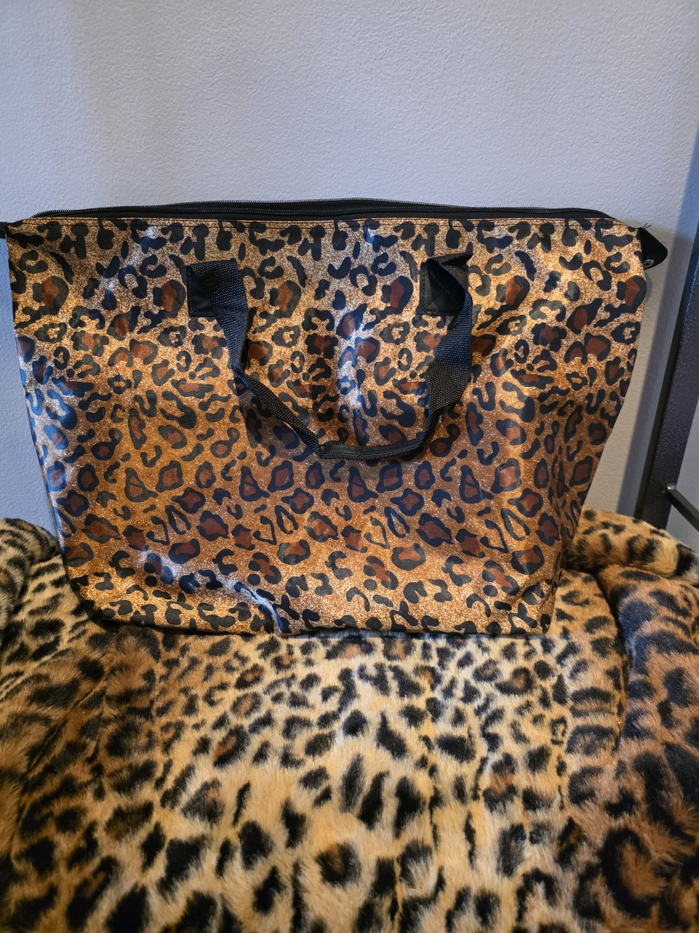 Leopard Print Tote - Brown and Black